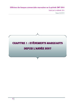 Efficience des banques commerciales marocaines