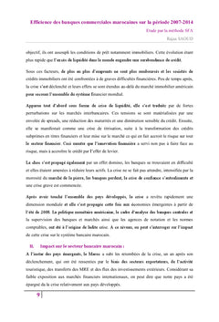 Efficience des banques commerciales marocaines