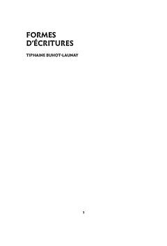 Formes d'écritures