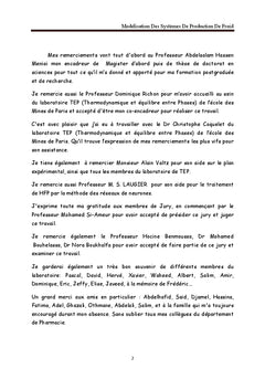 Modelisation des systemes de production de froid