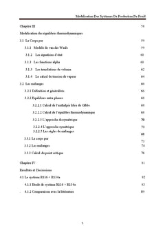 Modelisation des systemes de production de froid