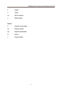 Modelisation des systemes de production de froid