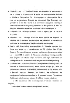 Essai d'enseignement du fait religieux à l école laïque