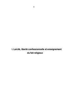 Essai d'enseignement du fait religieux à l école laïque