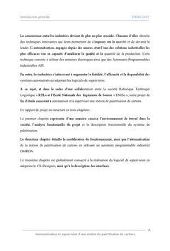 Automatisation et supervision d'une station de palettisation de carton