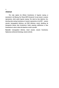 Repre sentations du sens lexical en lexicologie