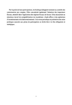 Holding financière : audit, compliance et management des risques
