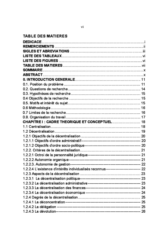 Etat d'Avancement de la Politique de décentralisation de l'Education