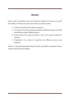 Implantation d'un réseau industriel de supervision