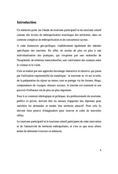 Tourismes participatif et créatif, leviers de métropolisation ?