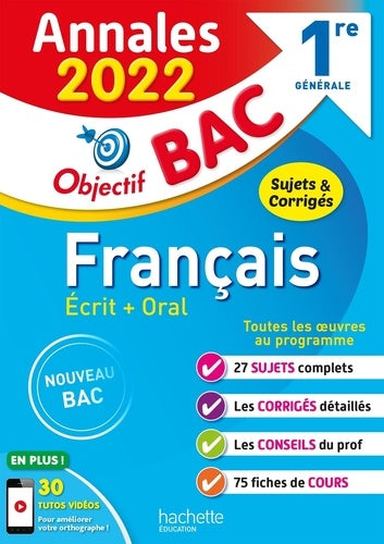 Annales Objectif Bac 2022 Français 1res