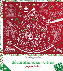 Décorations sur vitres Joyeux Noël ! - boîte avec accessoires