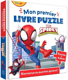 SPIDEY ET SES AMIS EXTRAORDINAIRES - Mon Premier Livre Puzzle - 4 pièces - Bienvenue au QG - MARVEL