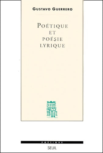 Poétique et poésie lyrique