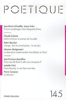 Poétique, n° 145