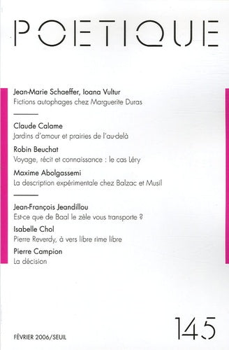 Poétique, n° 145
