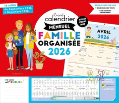 Grand calendrier mensuel Famille organisée 2026: De septembre 2025 à décembre 2026