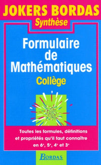 Formulaire de maths 6e/5e/4e/3e 97