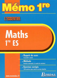 Memo Essentiel Maths 1ère ES