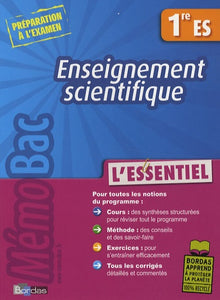 Memobac essentiel enseignement scientifique 1re ES