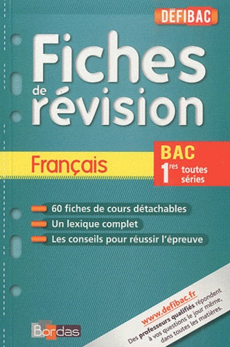 Defibac fiches francais 1res