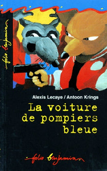 La voiture de pompiers bleue