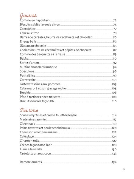 Petits déjeuners, goûters, tea time