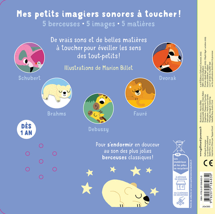 Mes berceuses à toucher - Mes petits imagiers sonores