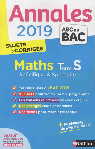 Annales ABC du BAC 2019 - Maths Term S Spé&Spé