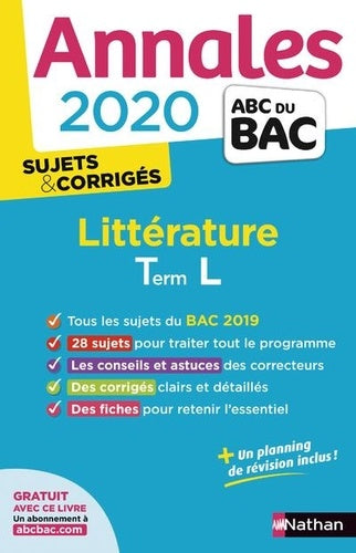 Annales ABC du Bac 2020 Littérature Term L