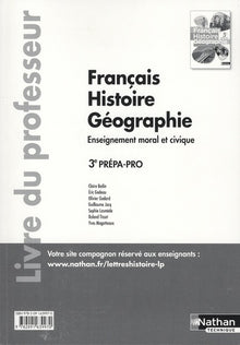 Français Histoire-Géographie 3ème prépa-pro - professeur