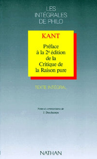 Préface à la 2è édition de la critique de la Raison pure