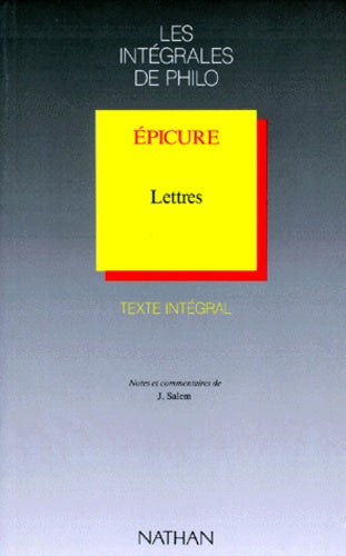 Epicure, Lettres