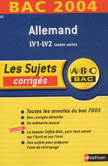 Bac 2003/2004 : Allemand