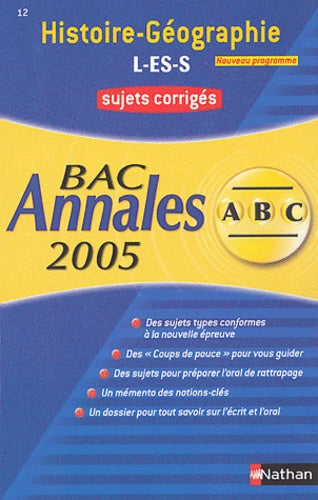 Histoire-Géographie Bac L-ES-S: Sujets corrigés