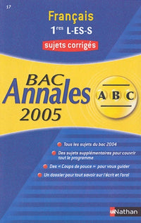 Français 1e L-ES-S: Sujets corrigés