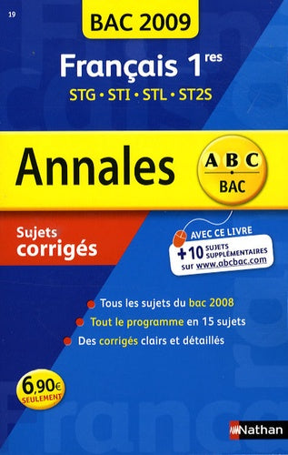 Annabac 2019 - Sujets et corrigés Français 1re