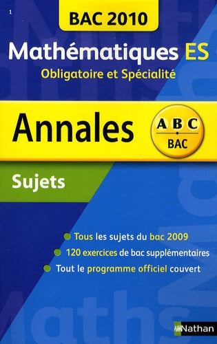 Annales Bac 2010, Mathématiques ES