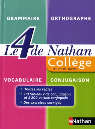 Le 4 de Nathan : Grammaire collège 6e à 3e