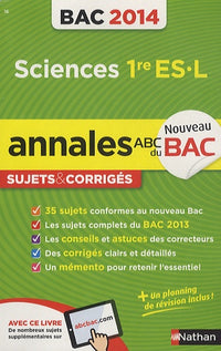 Annales Bac 2014 Sciences 1ère
