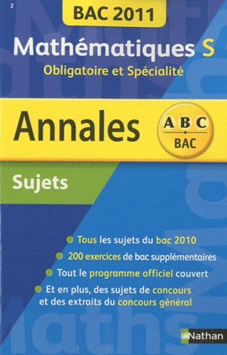 Mathématiques S obligatoire et spécialité: Annales Sujets