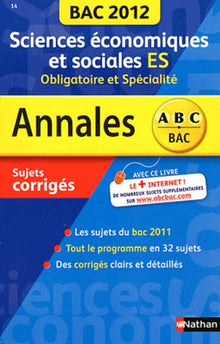 Annales Bac 2012 Sciences Economiques et Sociales ES