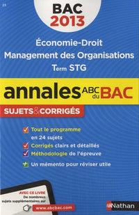 Annales Bac 2013 Eco Droit STG