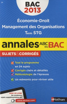 Annales Bac 2013 Eco Droit STG