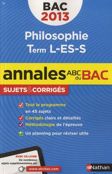 Annales Bac 2013 Philo L - ES