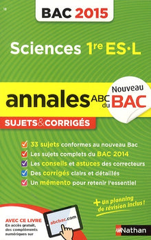 Annales ABC du Bac 2015 Sciences 1re ES.L
