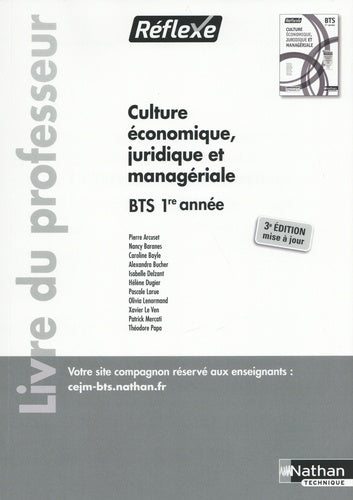 Culture économique juridique et managériale - BTS 1ère année (Pochette Réflexe) Professeur 2023