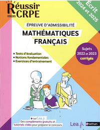 CRPE 2024-2025 Mathématiques & Français écrit épreuve d'admissibilité + sujets corrigés et ressources en ligne