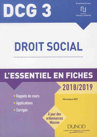 DCG 3 - Droit social - 2018/2019 - L'essentiel en fiches