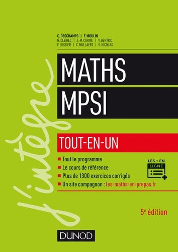 Mathématiques MPSI - Tout-en-un - 5e éd.: Tout-en-un